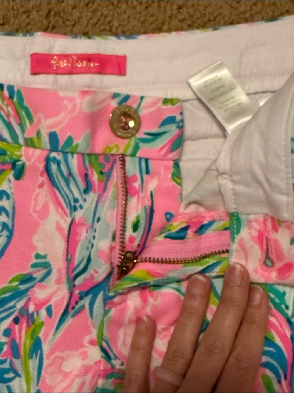 Lilly Pulitzer Buttercup shorts in “Pink Unicorn of the Sea Mermaid" print - Picture 4 of 9